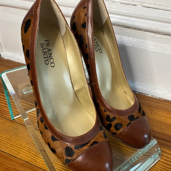Franco Sarto Pony Hair Animal Print Pumps - Picture 6 of 8